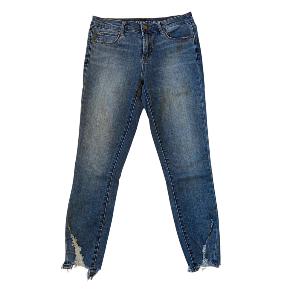 ARTICLES OF SOCIETY Jeans Suzy Step Hem Skinny Distressed Blue Size 26